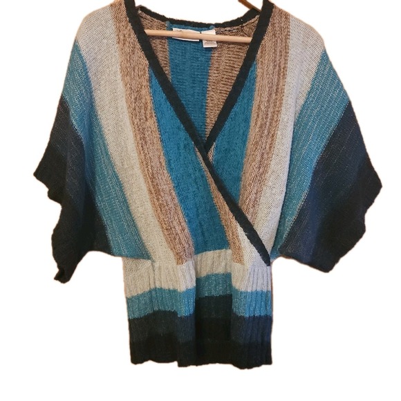 Allison Britney Retro 90's Grunge Women's Knit Wrap Sweater Multicolor Large - Picture 2 of 6